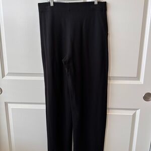 MAX STUDIO Women’s Sz. L Classic Black Pants Straight Wide Leg Pull On EUC